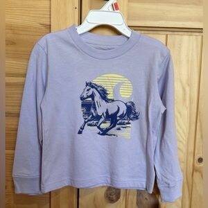 NWT Carhartt Purple Horse Long Sleeve Shirt Toddler Girl 3t & 4